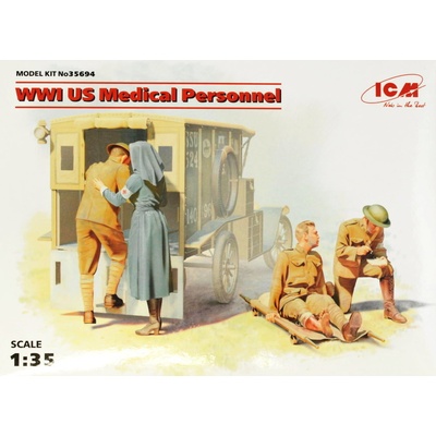 ICM US Medical Personnel WWI 4 figúrky 1:35