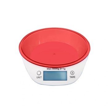TOO Кухненска везна с купа too kbsc-300-r, граница на измерване 5 кг, точност 1 г, червена (kbsc-300-r)