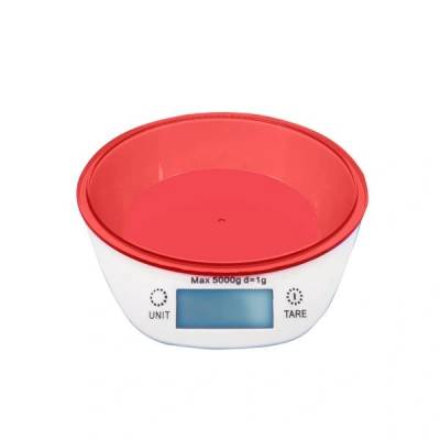 TOO Кухненска везна с купа too kbsc-300-r, граница на измерване 5 кг, точност 1 г, червена (kbsc-300-r)