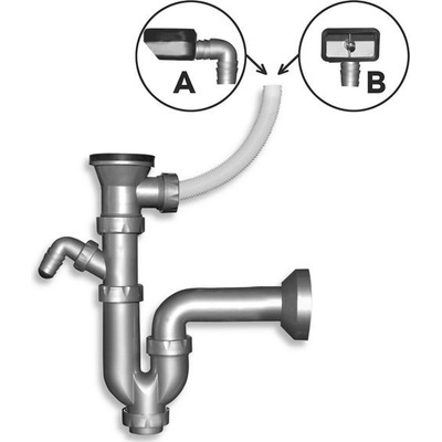 Novaservis Siphons Sink trap, 49 mm, plastic NSP49
