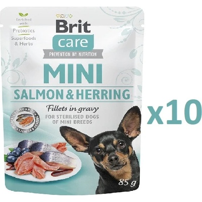 Brit Care Mini Salmon & Herring fillets in gravy 10 x 85 g