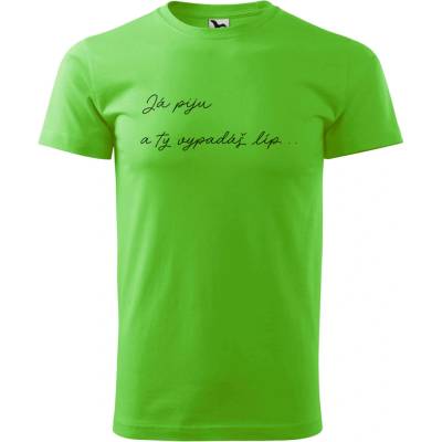 Dobrý Triko pánské tričko Já piju Apple green
