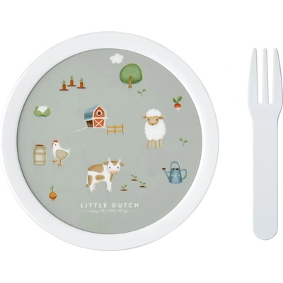 Mepal Светлозелена пластмасова детска кутия за храна Little Farm by Little Dutch - Mepal (107430065399)