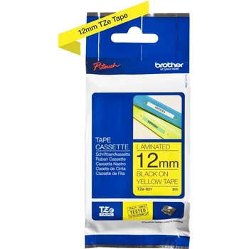 Brother Ламинирана термо-транферна лента Brother TZe-631, 12мм, 8м, жълта