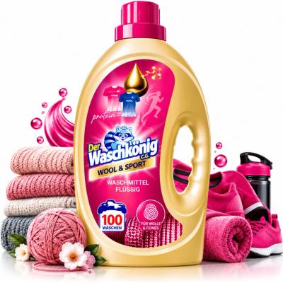 Waschkönig Protein Care Wool & Sport Gel na praní sportovního a vlněného prádla 100 PD