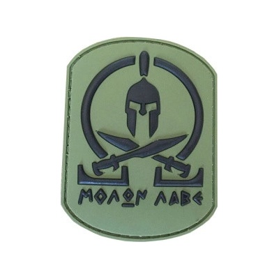 ARMED PATCHES PVC nášivka Armeda Spartan Molon Labe, zelená – Zboží Dáma