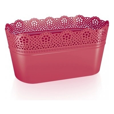 Trebor Kvetináč LACE dlhý malina 29x13,5x15,5cm