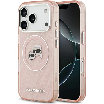 KARL LAGERFELD IML Glitter Karl & Choupette Heads Logo MagSafe Case за iPhone 17 Pro - розов (3666339499075)