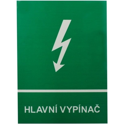84321 Tabulka č.20 Samolepící tabulka - symbol Hlavní vypínač s bleskem