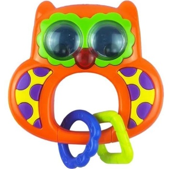 Baby Mix Детска дрънкалка със звук Baby Mix Сова оранжева