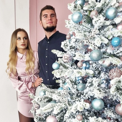 SPRINGOS Vánoční baňky růžové mix 5cm sada 30ks
