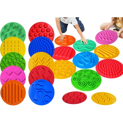 mamido Silikonové senzorické disky barevné