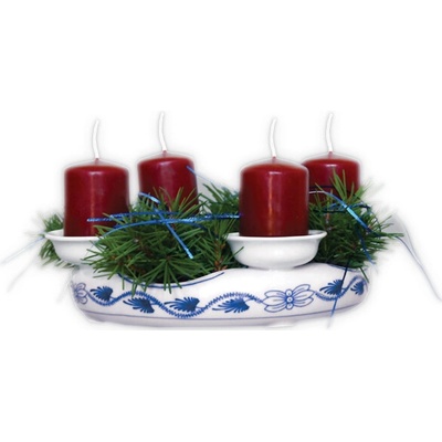 Cibulák Dubí Svícen adventní (4 svíčky) - bez svíček a dekorace, cibulový porcelán 10918