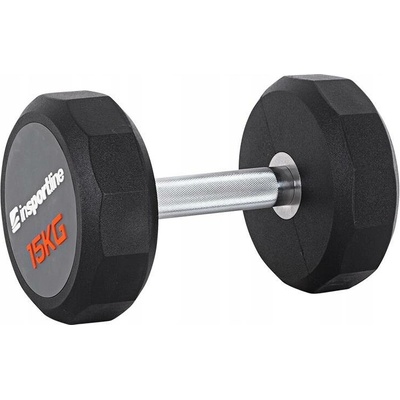 inSPORTline Potažené pogumované činky s pevnou váhou 1 x 15 kg