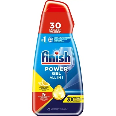 Finish All in 1 Max гел за съдомиялна 30 дози 600 мл лимон