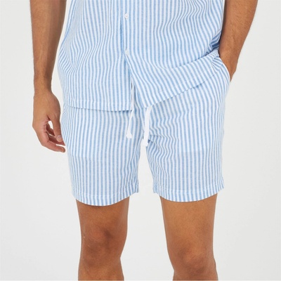 Brave Soul Мъжки къси панталони Brave Soul BS Mens Blue and White Striped Shorts with Pockets - White/Blue