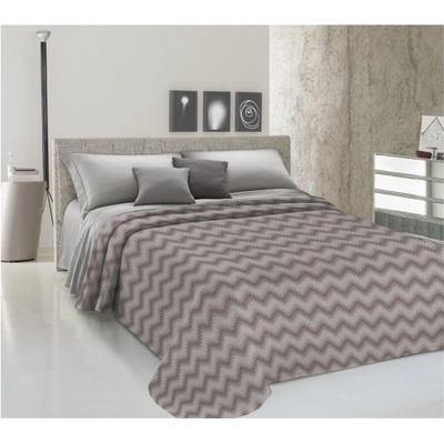 Mondo Italia Prikrývka na posteľ Piquet Zig-zag béžová Béžová 260x280 cm