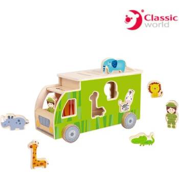 Image 1 of Classic World Дървено камионче - сортер с животни - Classic World