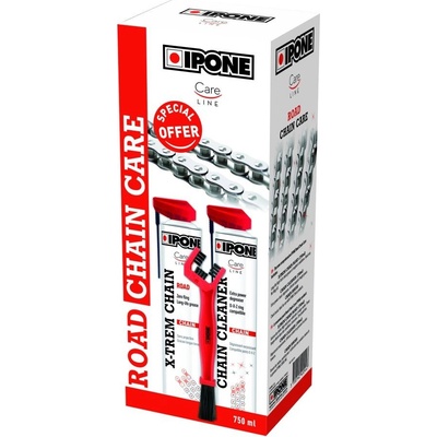 Ipone Pack Road Chain Care - Road Chain 750 ml + Chain Cleaner 750 ml + kartáč na řetěz