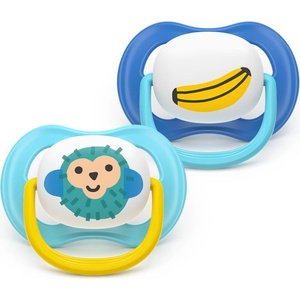 Philips Залъгалки Philips Avent Ultra Air Happy 6-18м сини с банан и маймунка (Ultra Air Happy)
