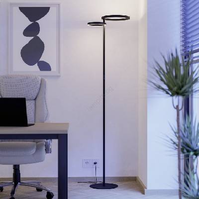 EGLO 901974 - димируема LED подова лампа CASTELPOTO LED/16W/230V + LED/12W черна (EG901974)