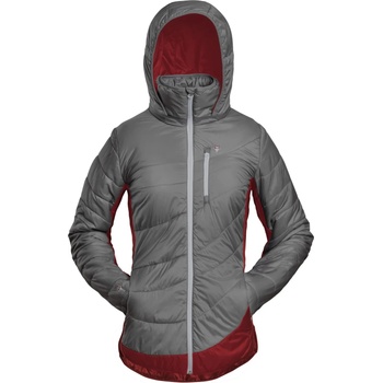 Grüezi Bag Дамско вълнено яке Grüezi bag Women's Refreshful Silkwool Jacket Insulation jacket - Grey / Cherry - размер XXS (105-5070-0511)