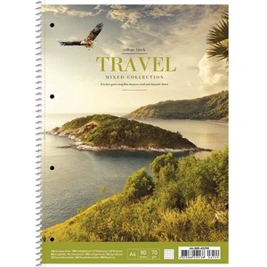 Shkolyaryk Publishing House Тетрадка със спирала, A4+, каре, 80 листа, SHKOLYARYK „Travel, разноцветна A4-080-6529K (A4-080-6529K)