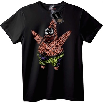 NOONEBRAND Тениска с Word Art на звезда - 6XL, Black