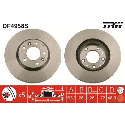 Brzdový kotúč TRW DF4958S