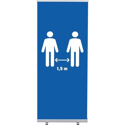 Jansen Display Set Roll-baneru Budget s vytištěným motivem vzdálenost 1,5 metru, modrá, 870 x 2080 mm