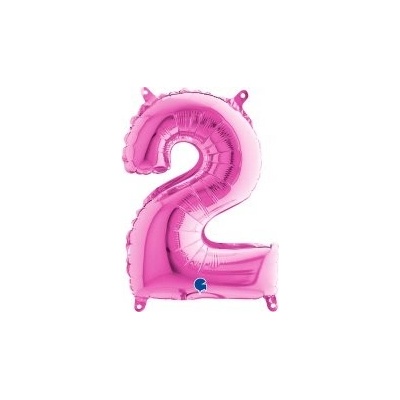 GRABO fóliový balónek ČÍSLICE FUCHSIA MINI 2 35cm,14 nafukovací