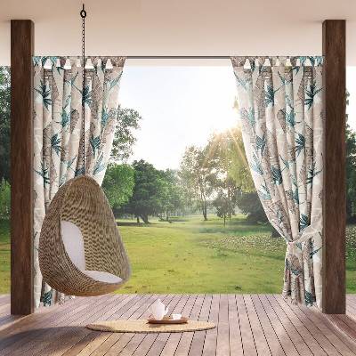 Takoy Závěs GARDEN na zahradu a terasu z voděodolné látky s botanickým motivem na poutkách se suchým zipem 155 x 260 cm-HF-464844 | 155 x 260 cm