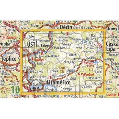 KČT 12 Národní parky České a Saské Švýcarsko - nástěnná turistická mapa 60 x 90 cm Varianta: mapa v dřevěném rámu, Provedení: Ticiago černý
