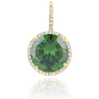 JVD Dámský stříbrný pozlacený přívěsek se smaragdem SVLP0471SH2GZ00