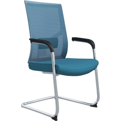 RFG Посетителски стол RFG Snow M, дамаска и меш, до 120 kg, светлосиня седалка, (4010100341)