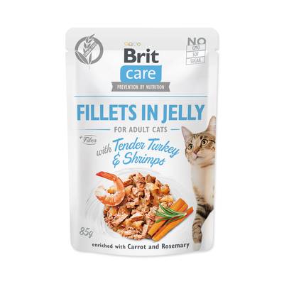 Brit Care Cat Fillets in Jelly Turkey&Shrimps 85 g