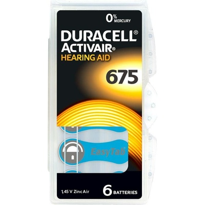 Duracell Activair DA 675 baterie do naslouchátka 6ks 4043752174649