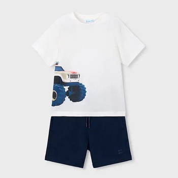 Mayoral Комплект трико принт джип и тъмносини къси панталони за мини момче Mayoral