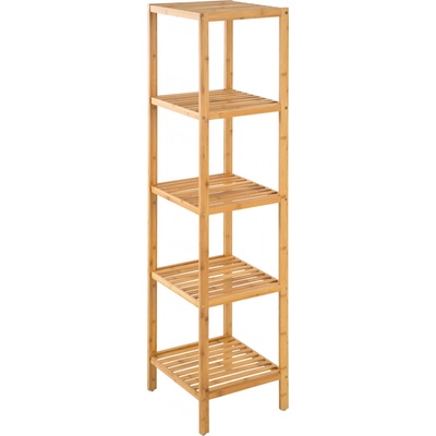 tectake 401646 regál policový bambus 5 polic 33x33x141cm - hnědá