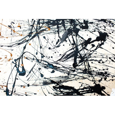 Plagát, Obraz - Pollock Inspired Grey Splash, Jackson Pollock, 91.5 × 61 cm