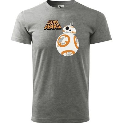 Sablio tričko s potlačou Star Wars BB-8 s textom šedé