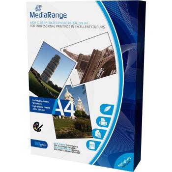 Image 1 of MediaRange Фотохартия MEDIARANGE Inkjet, Гланцово покритие, A4, 297x210mm, 160g/m2, 100бр. листа в пакет MRINK105 (MRINK105) (MRINK105)