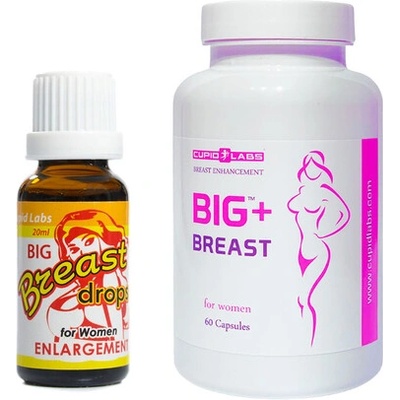 Капсули за уголемяване на бюста Big Breast + Капки за уголемяване на бюста Big Breast drops