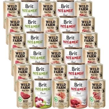 Brit PATE & MEAT + WILD FARM Пастет с различни вкусове 30x400г