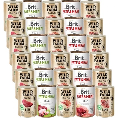 Brit PATE & MEAT + WILD FARM Пастет с различни вкусове 30x400г