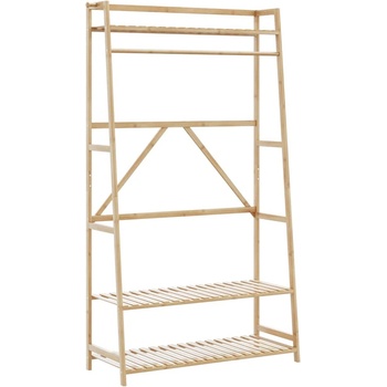 vidaXL Закачалка за дрехи с рафтове 110x40x180 см, бамбук (4008925)