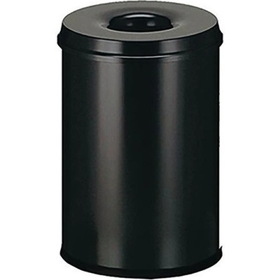 Manutan Expert Kovový samozhášací odpadkový kôš Safe, objem 80 l, čierny