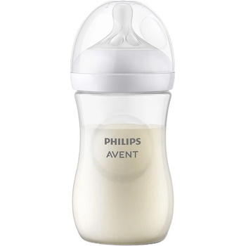 Philips Бебешко шише Philips Avent - Natural Response 3.0, с биберон 1 m+, 260 ml, бяло (SCY903/01)