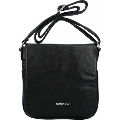 Dámské koženkové crossbody s klopou Debora černá