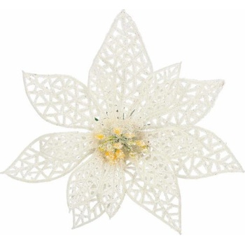 SPRINGOS Vianočná hviezda s klipom 14x14 cm biela